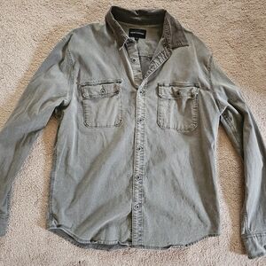 Army Green Button-Up Shirt